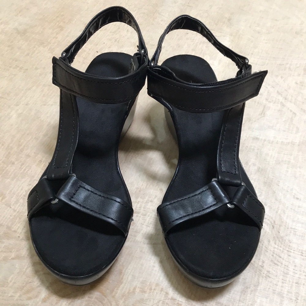 Nine West Marcio Wedges Leather Sandals Size 6.5